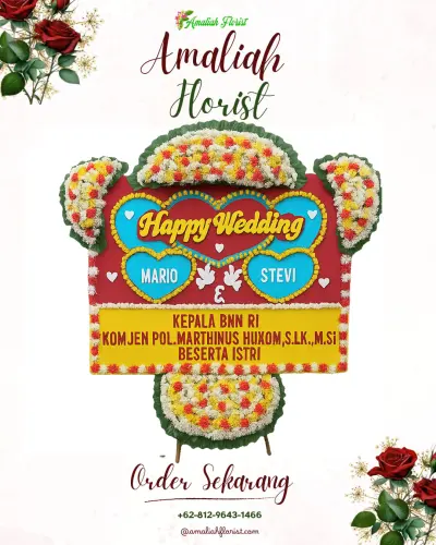 Karangan Papan Bunga Pernikahan di Meninjo